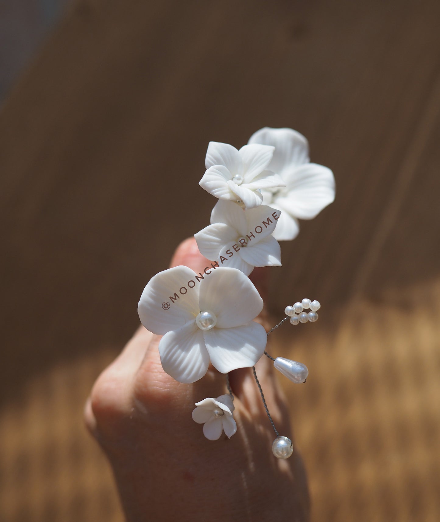 Ann-White flower hair pins 4 pcs, Wedding hair piece, Bride hair accessories, Floral wedding hairpiece, bridal floral hair pins