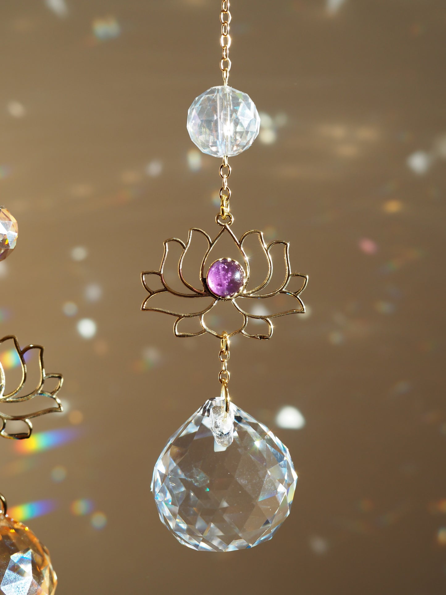 Lotus charm crystal suncatchers