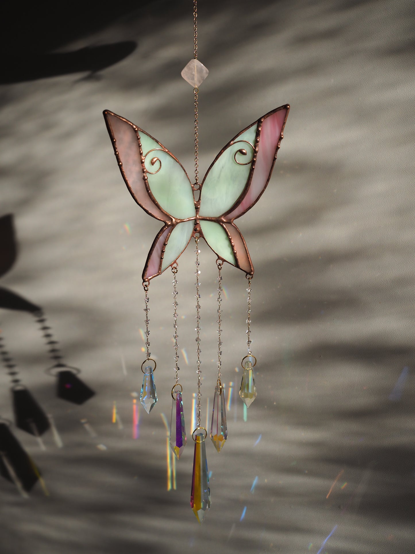 Stained glass butterfly suncatcher
