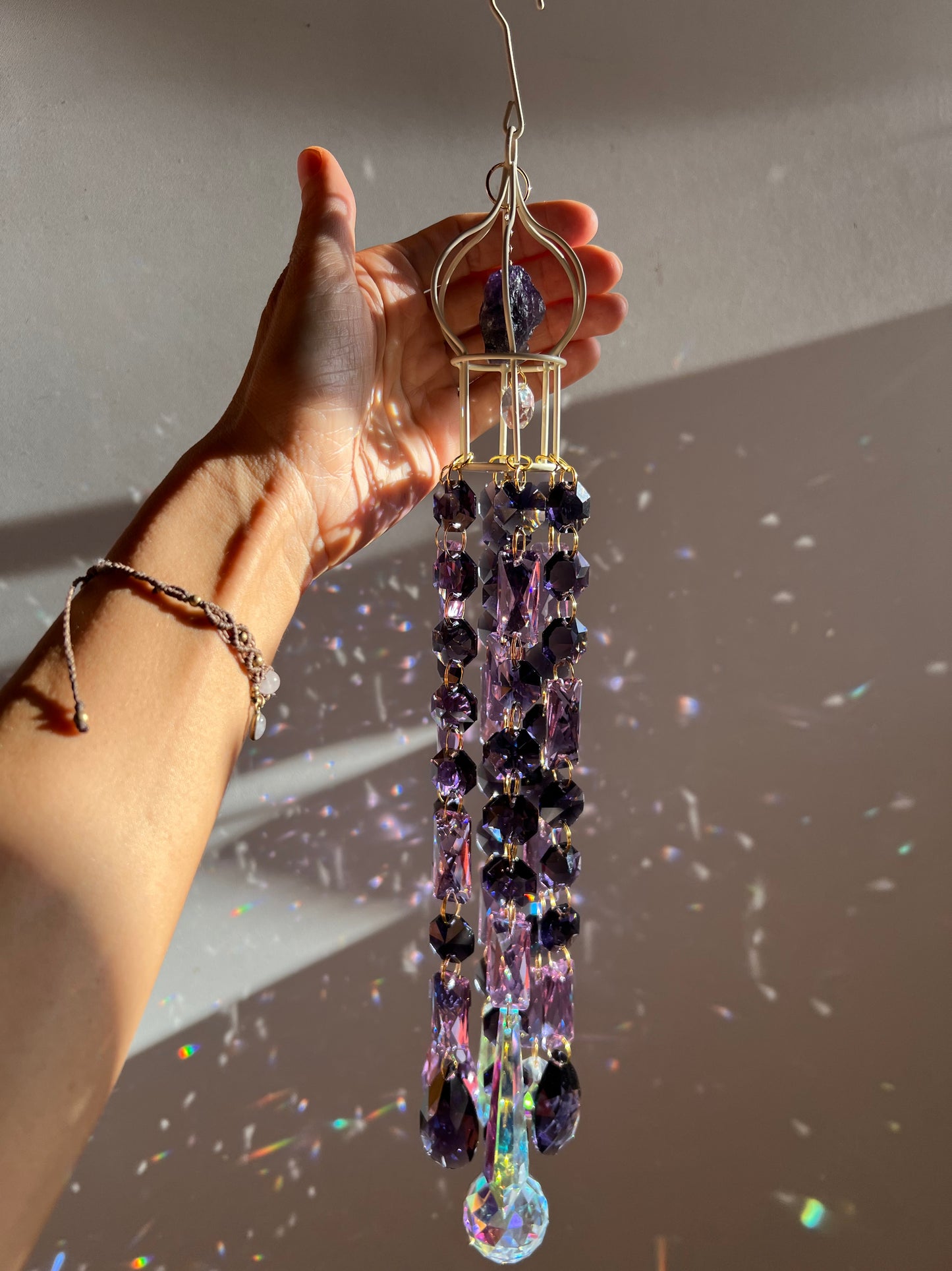 Purple suncatcher with Amethyst - Leen
