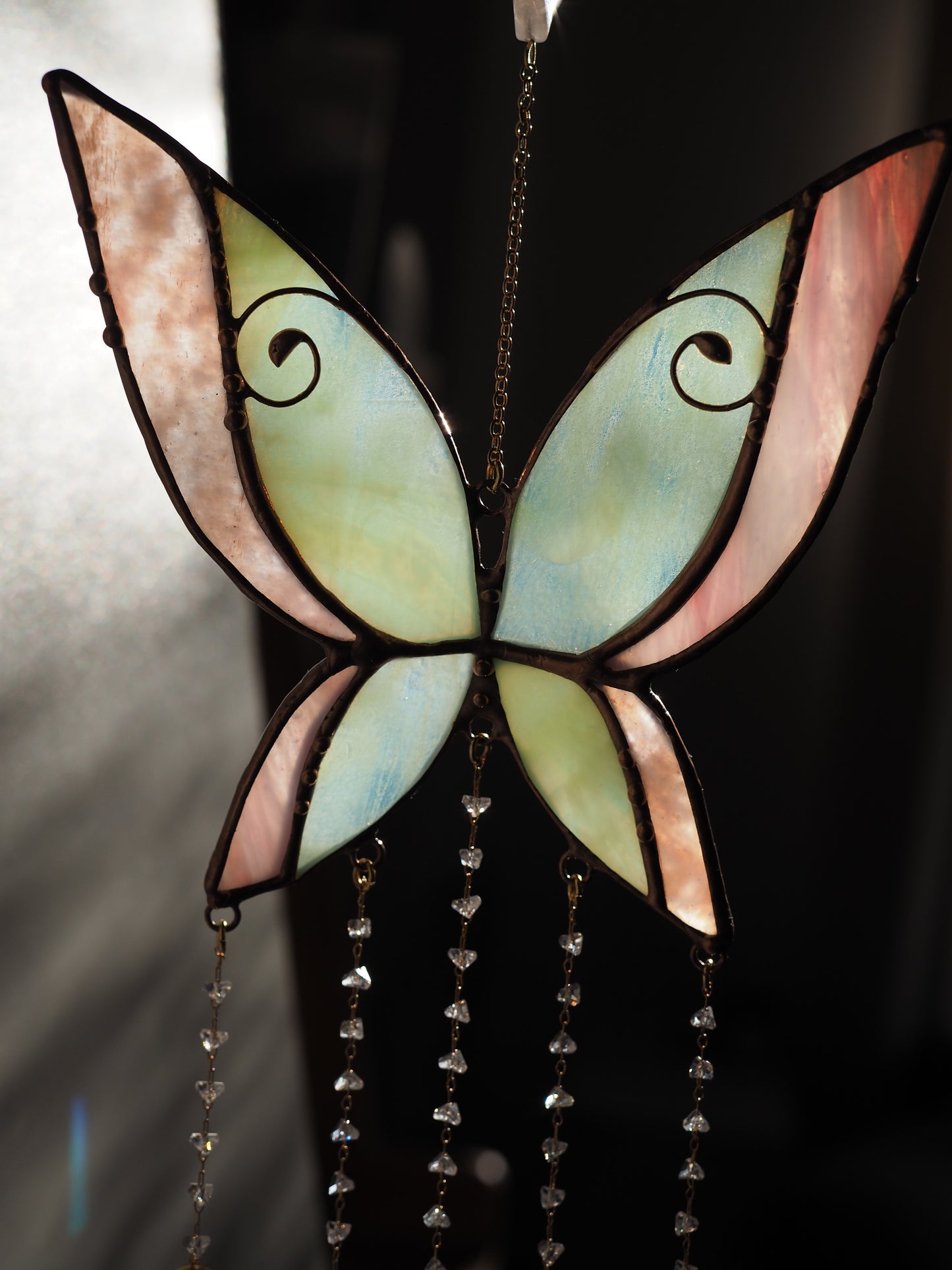 Stained glass butterfly suncatcher