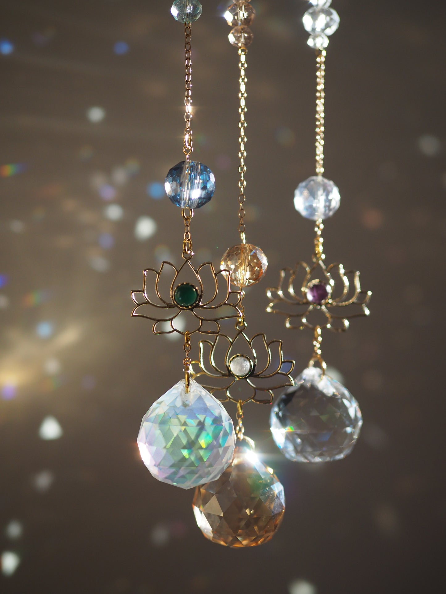 Lotus charm crystal suncatchers