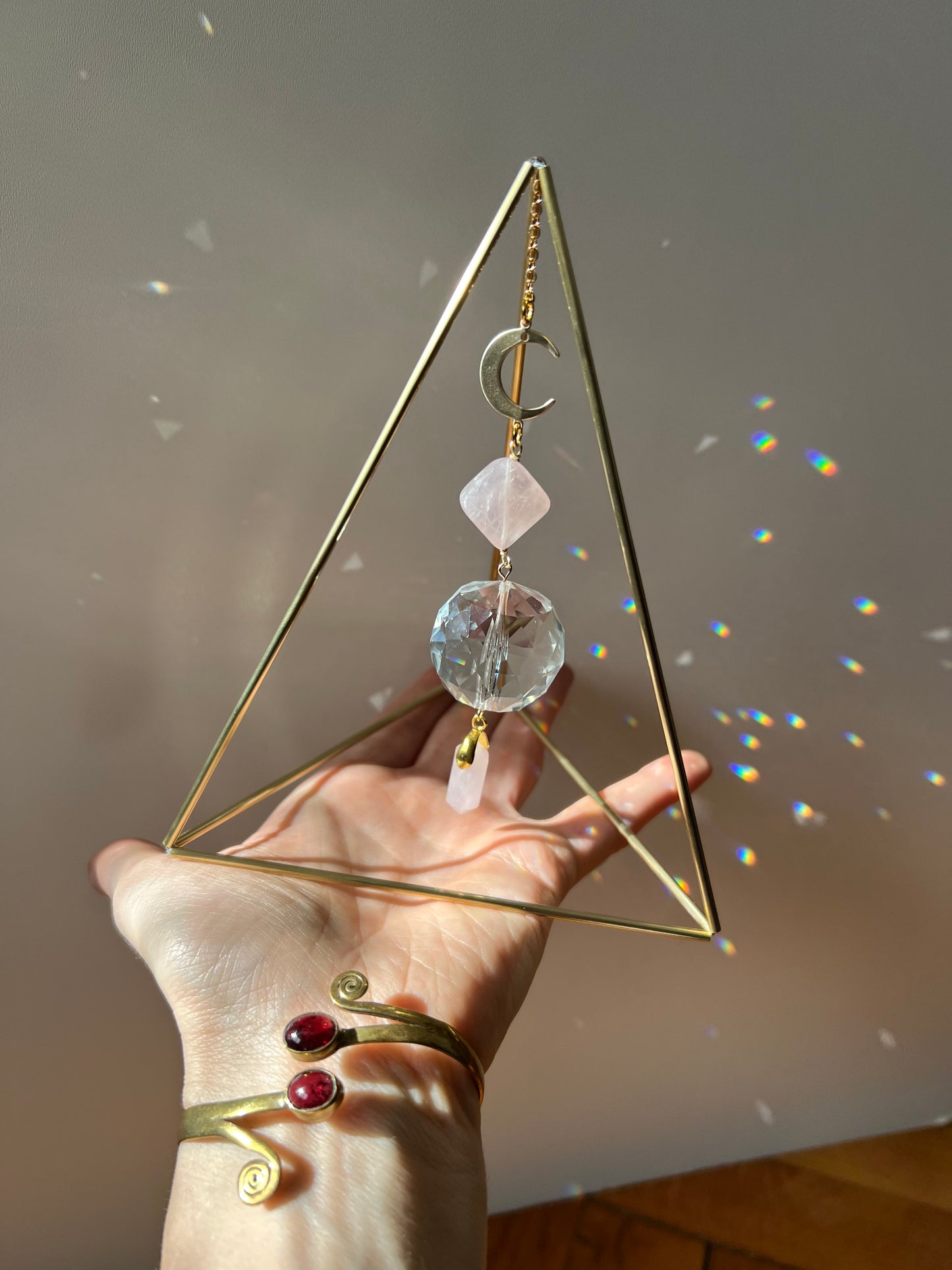 Ramini tabletop triangle suncatcher desk decor, prism