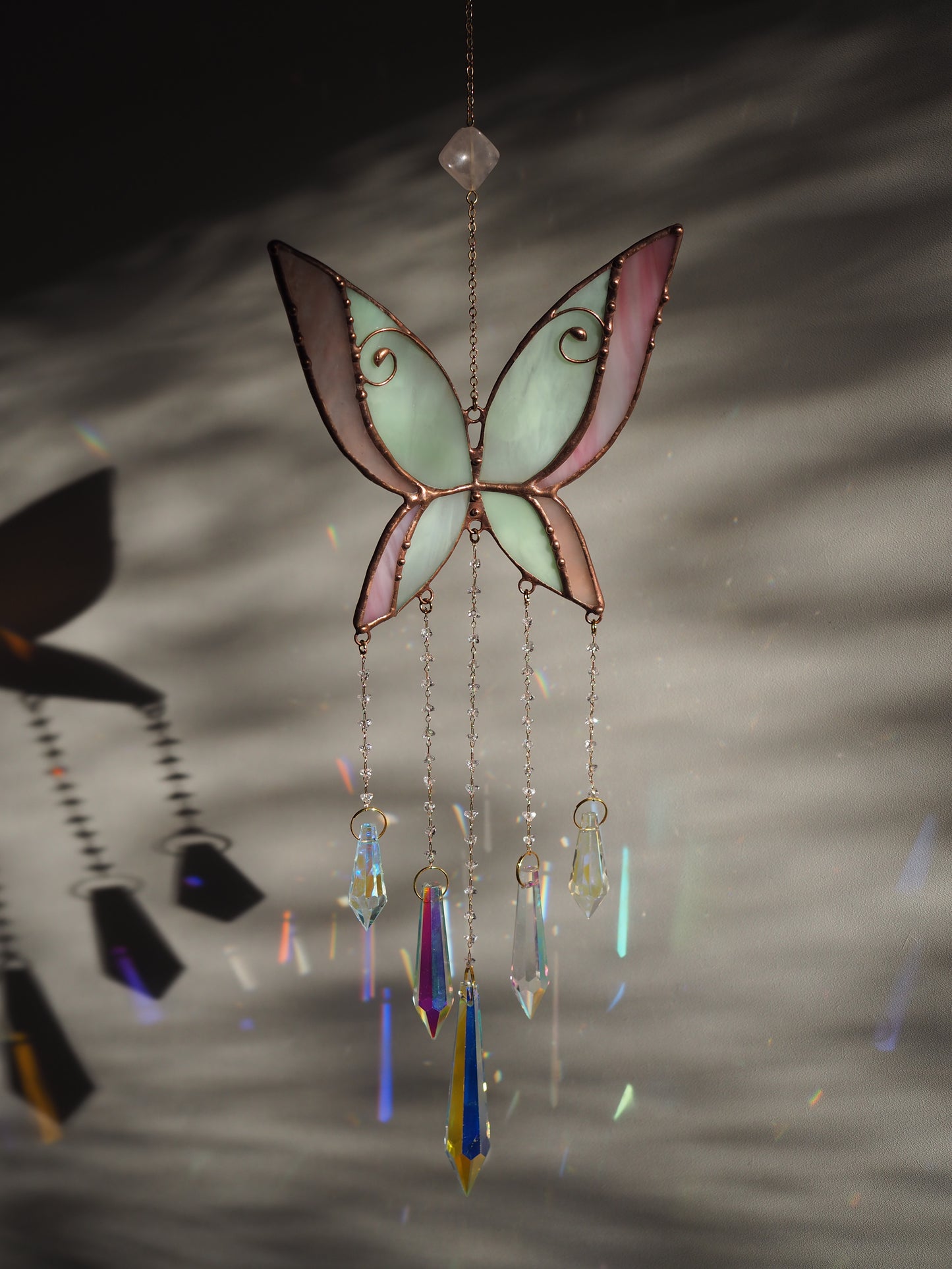 Stained glass butterfly suncatcher