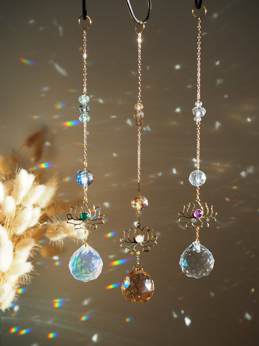 Lotus charm crystal suncatchers