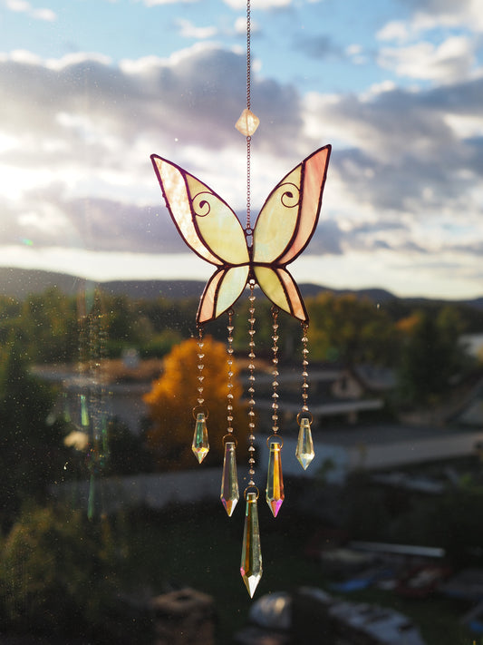 Stained glass butterfly suncatcher