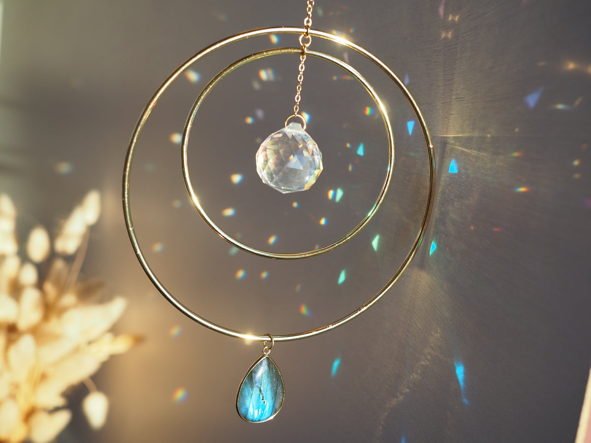Flash labradorite suncatcher - Helios
