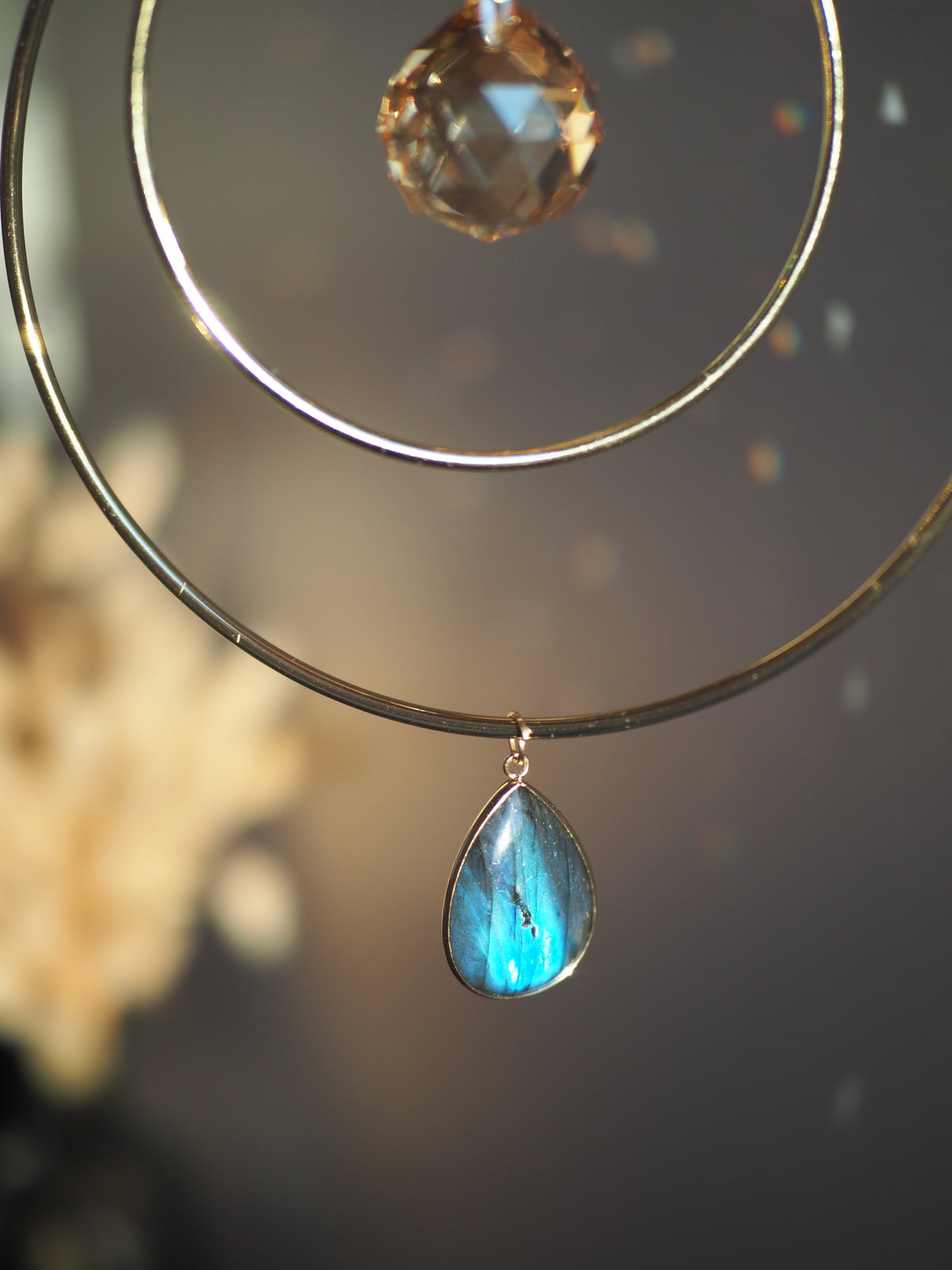 Flash labradorite suncatcher - Helios