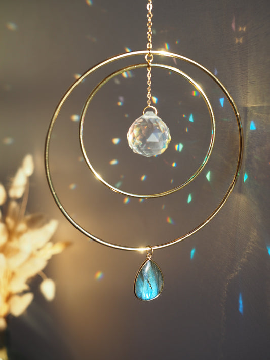 Flash labradorite suncatcher - Helios