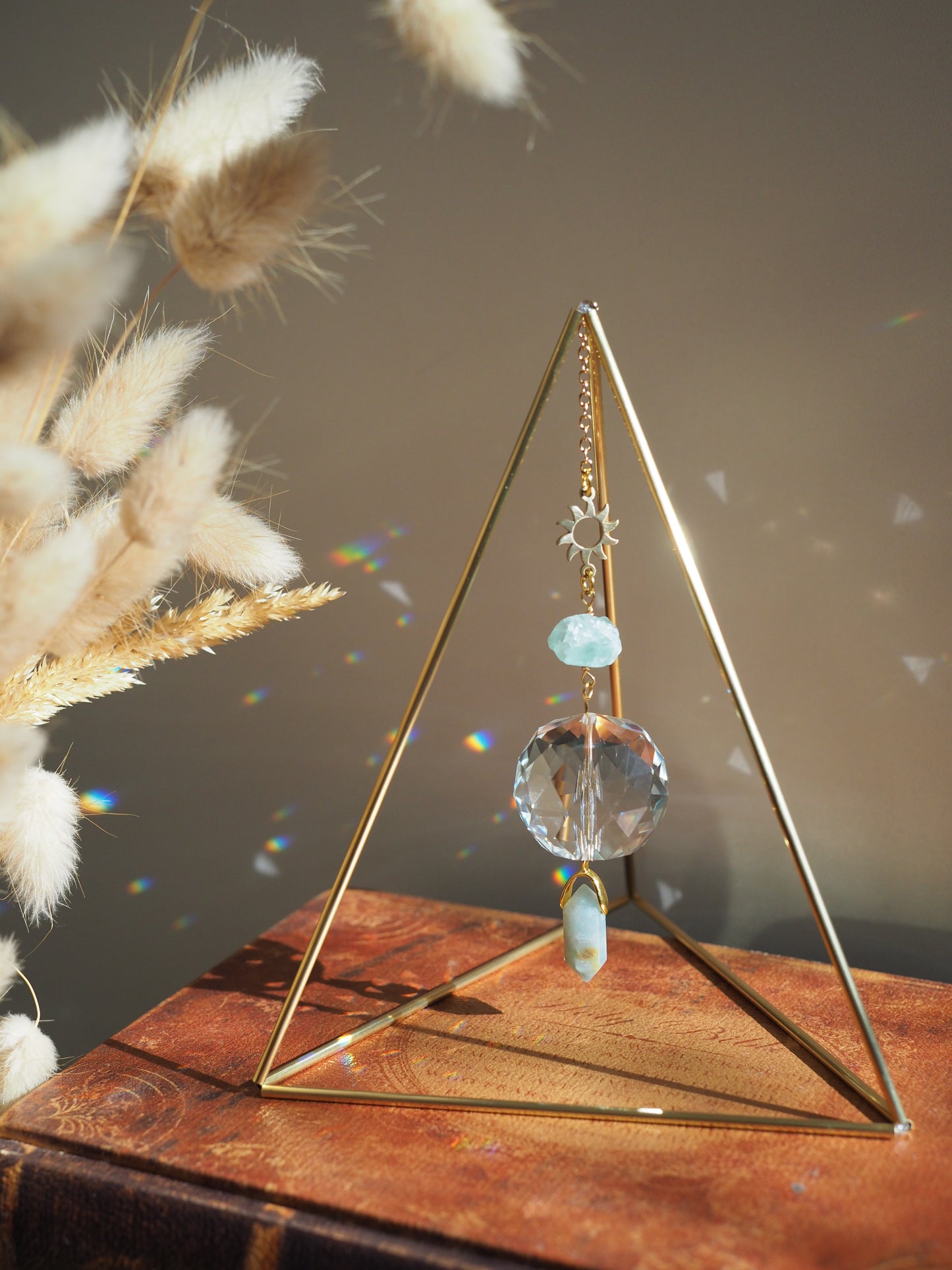 Ramini tabletop triangle suncatcher desk decor, prism