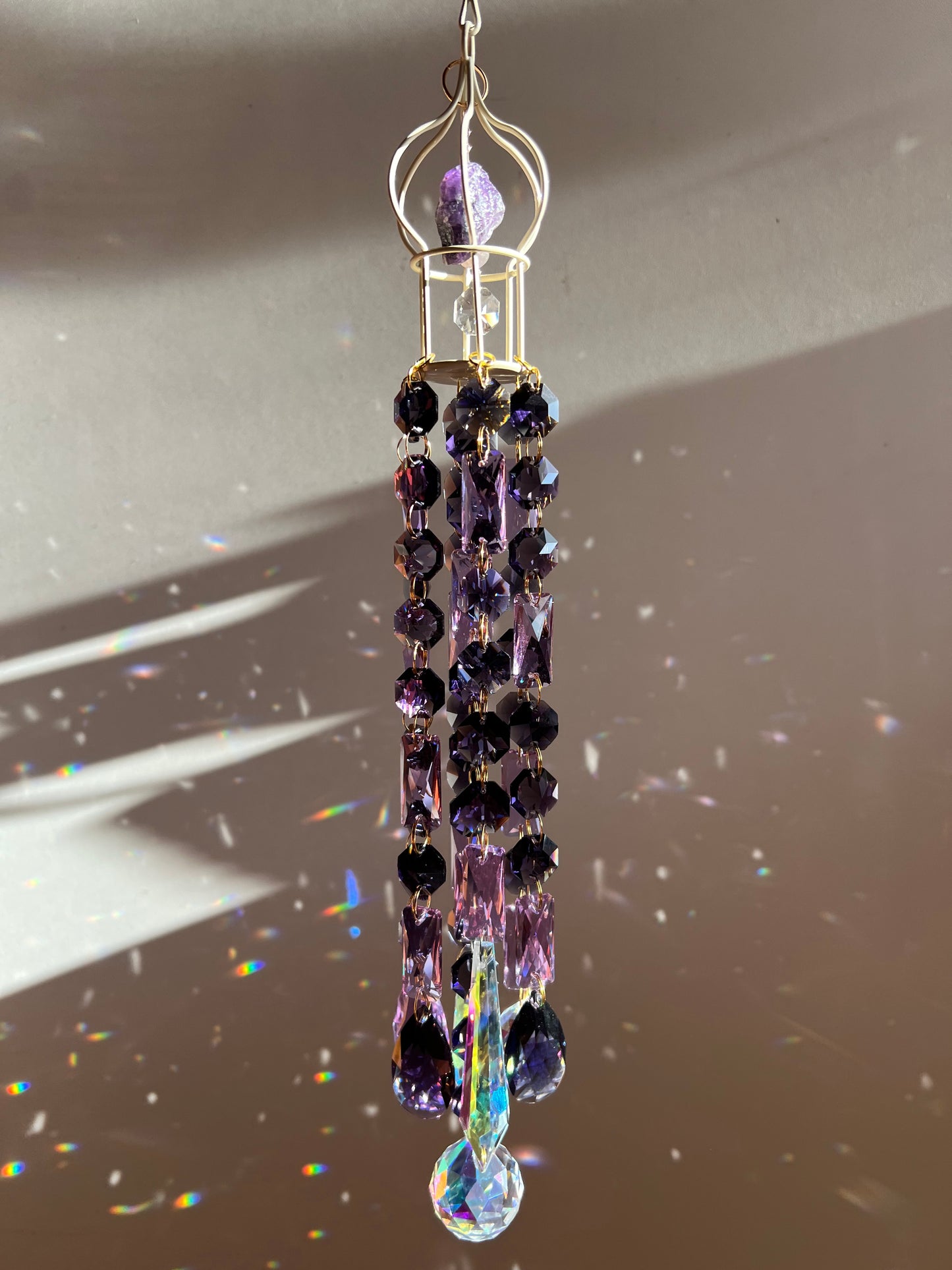 Purple suncatcher with Amethyst - Leen
