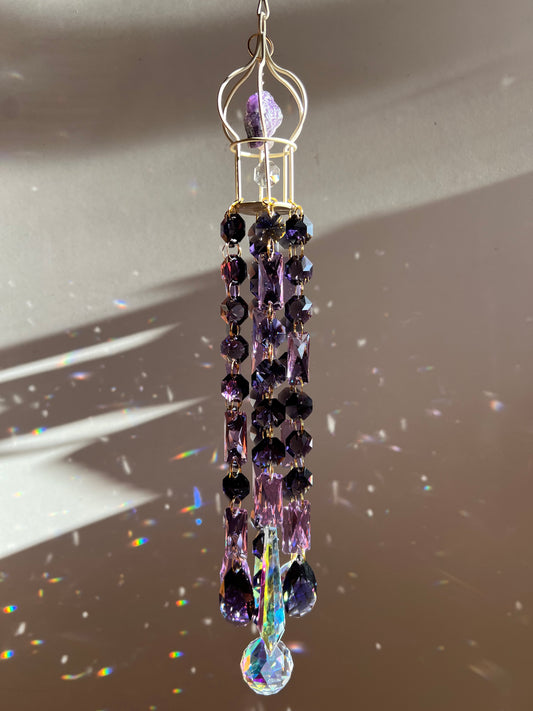Purple suncatcher with Amethyst - Leen