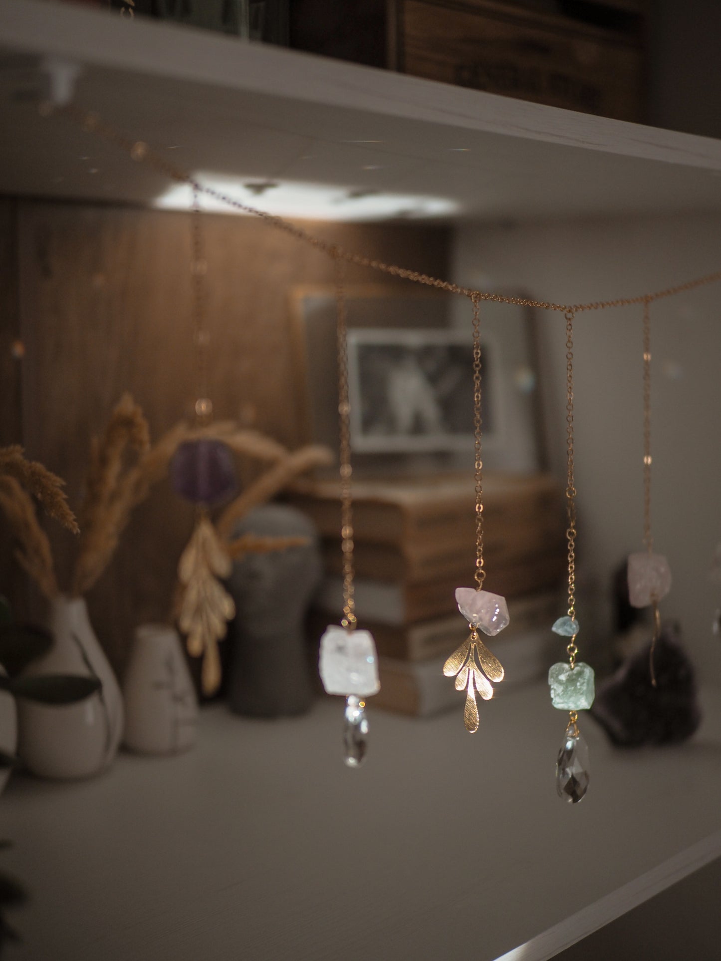 Shani- crystal garland suncatcher, wall hanging crystal, window chain home decor healing crystals decor