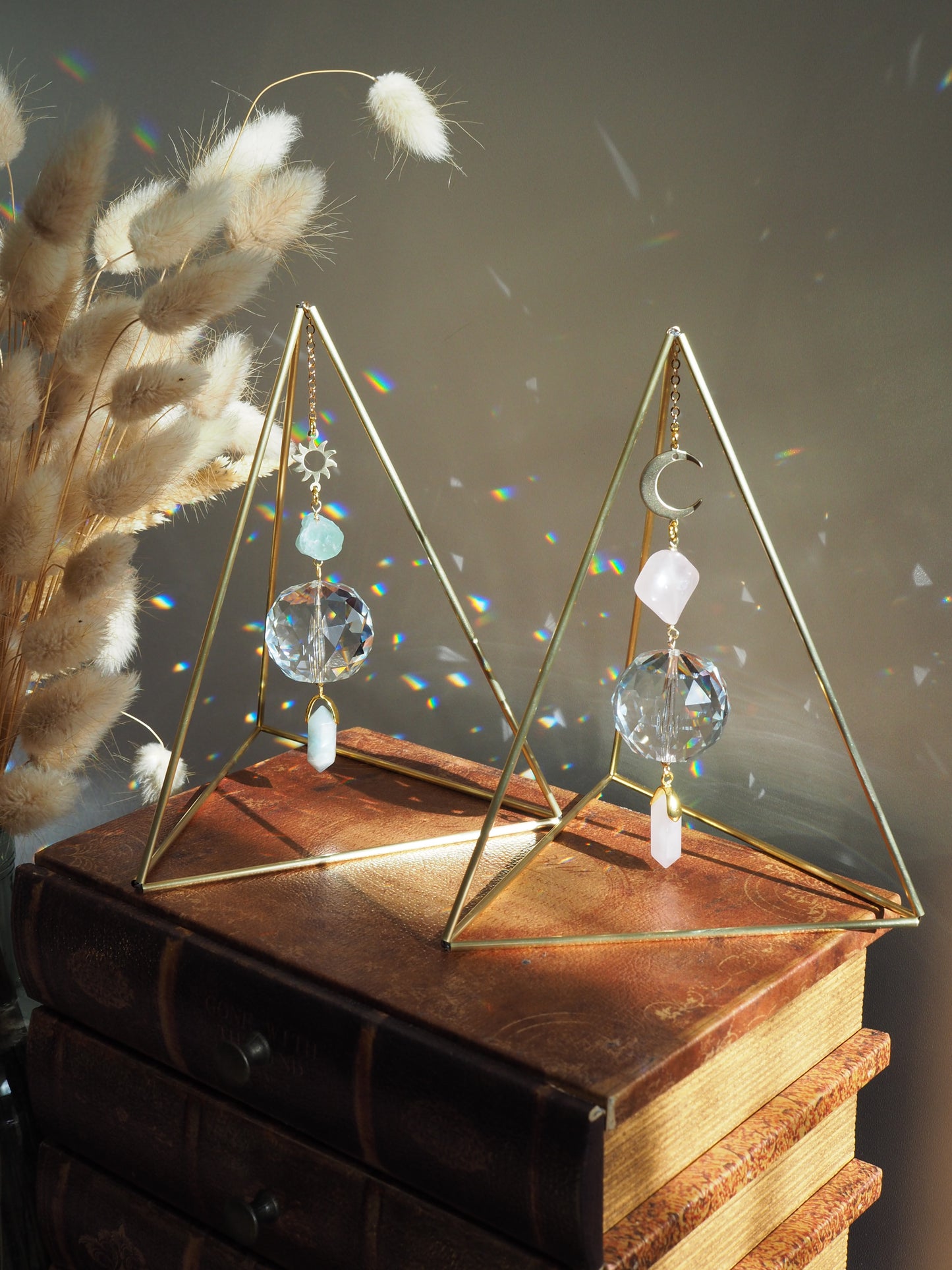 Ramini tabletop triangle suncatcher desk decor, prism