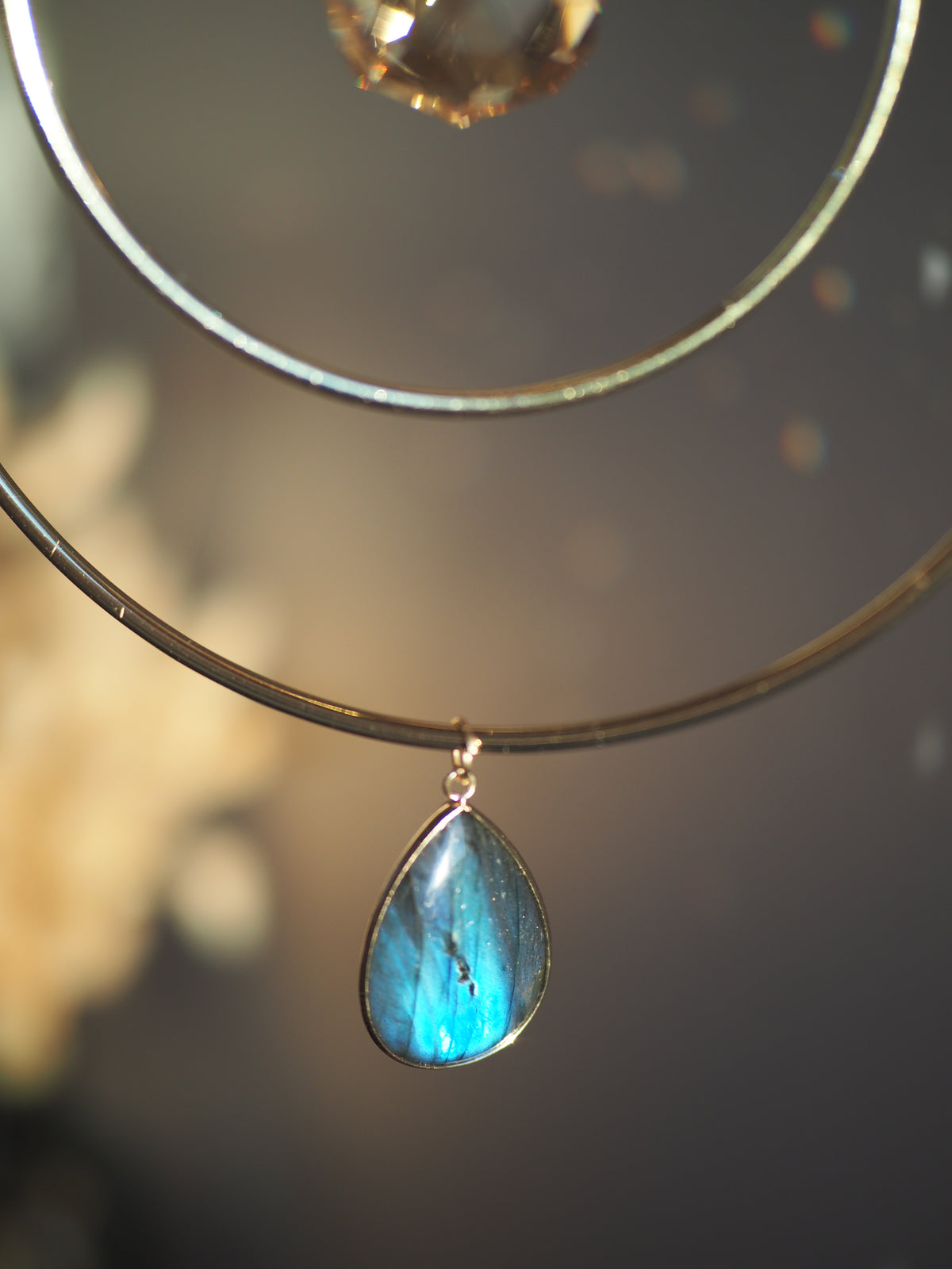 Flash labradorite suncatcher - Helios