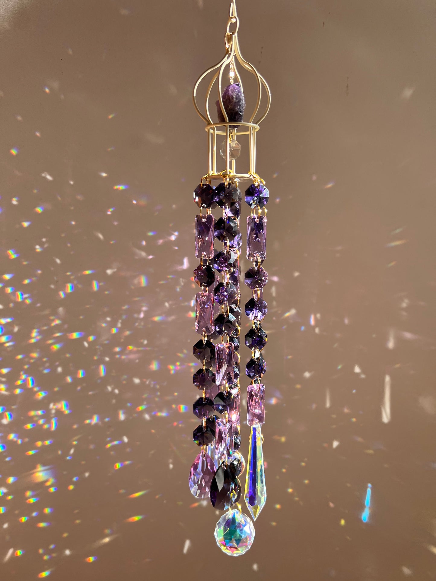 Purple suncatcher with Amethyst - Leen