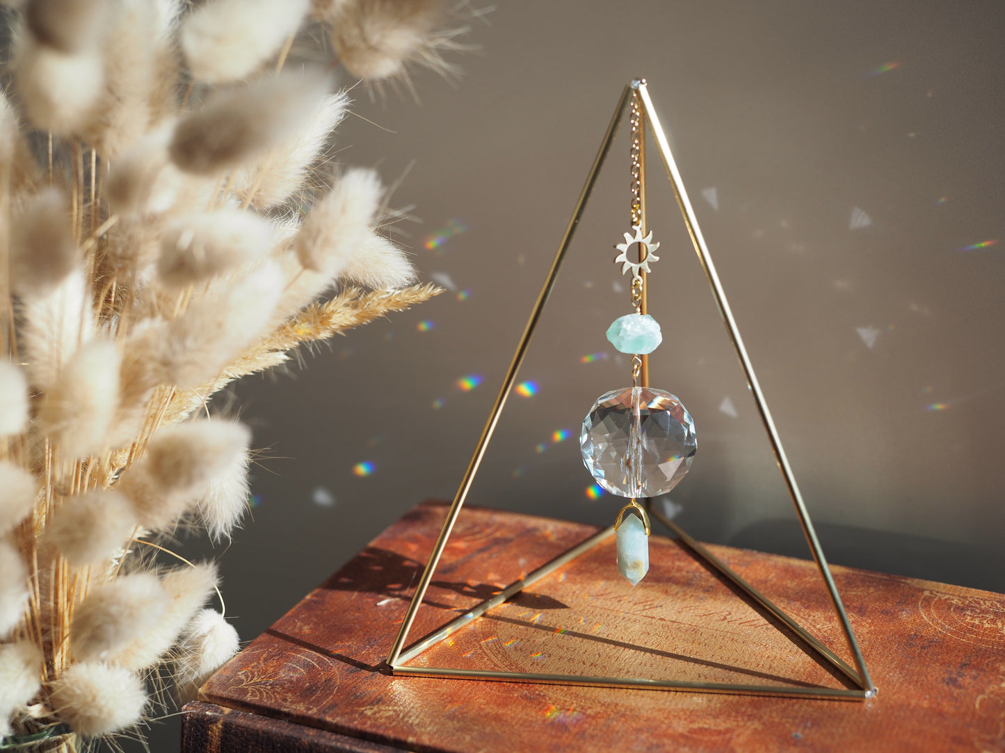 Ramini tabletop triangle suncatcher desk decor, prism