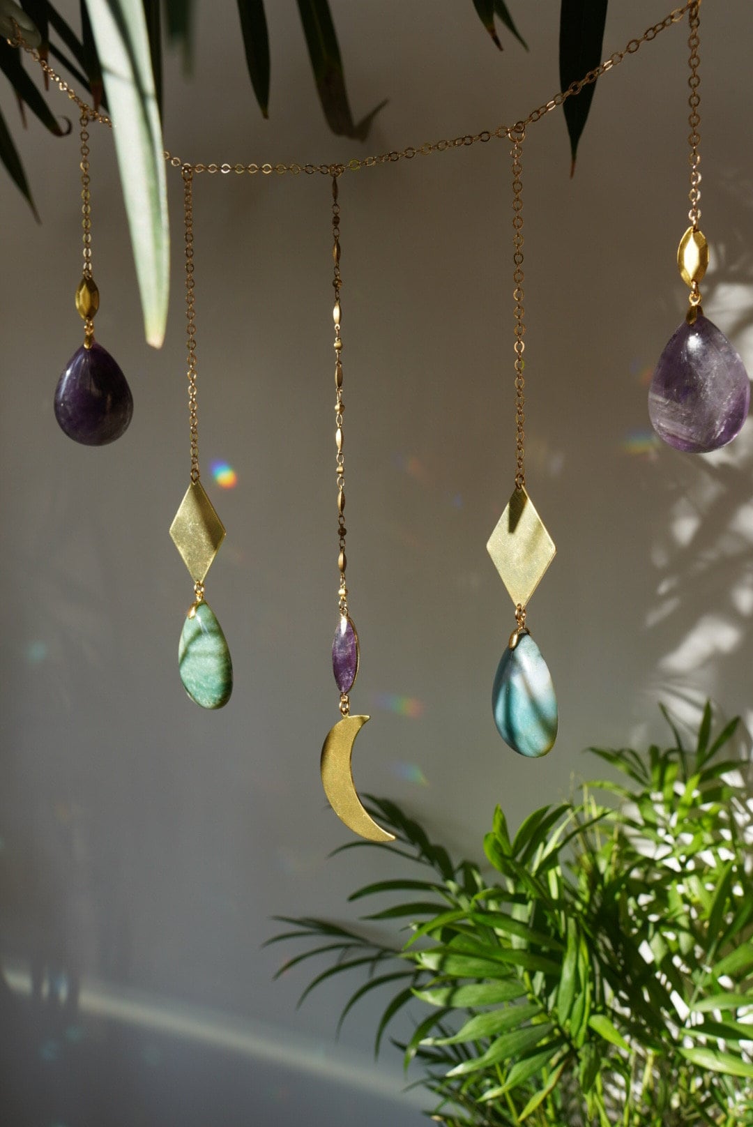Sakina crystal garland- wall hanging,crystal wall hanging, wall decoration-Birthday gift-moon hanging