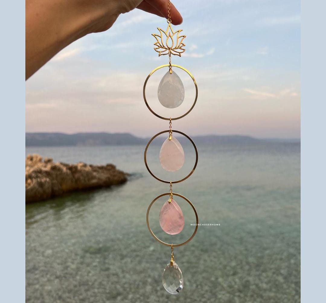 Rabac- natural crystal wall hanging - suncatcher wall decoration hanging crystal spritual unique gift for her