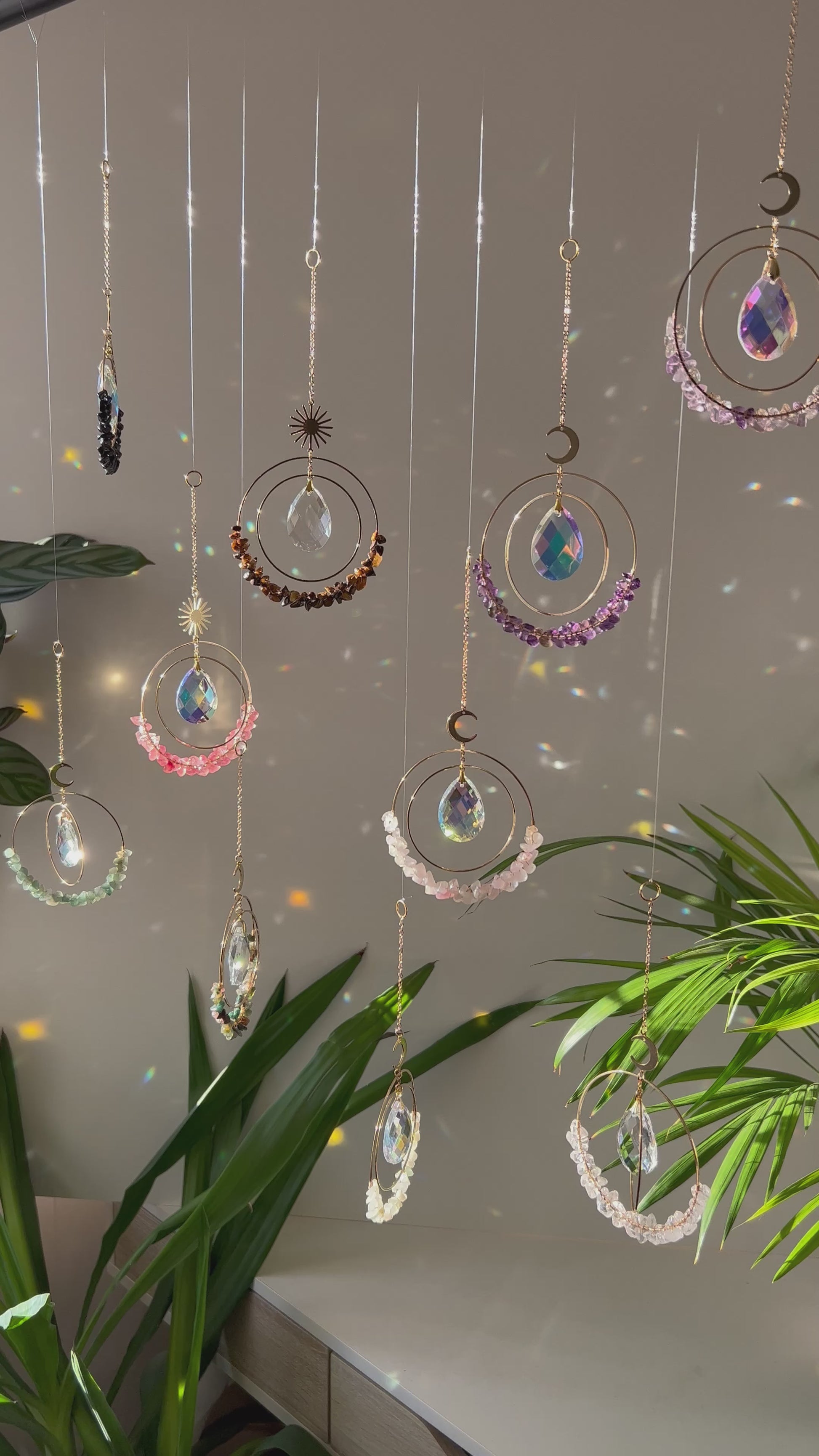 9 Rainbow Moon 18KT Plated Chandelier Earrings 9 Rainbow Moon 18KT Plated Chandelier Earrings