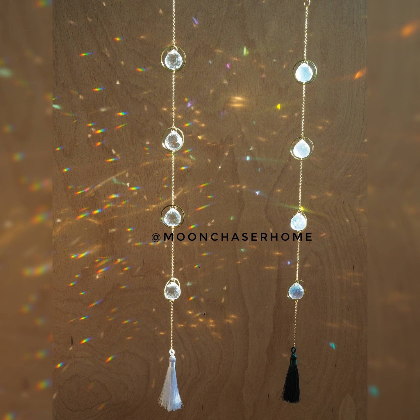 Semira crystal long 24K GOLD PLATED sun catcher, rainbow prism, home decoration, Birthday gift, Housewarming gift