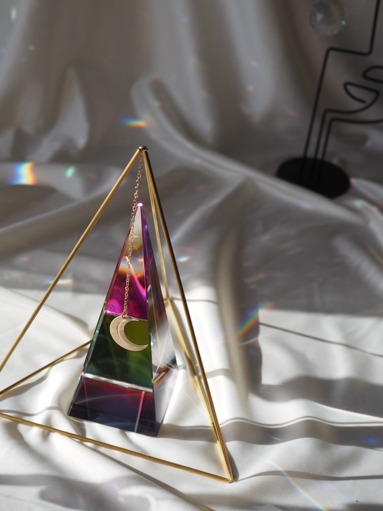 Big glass triangle rainbow prism, desk decor, geometric decor, suncatcher, office decor, light diffuser,home decoration, Christmas gift idea