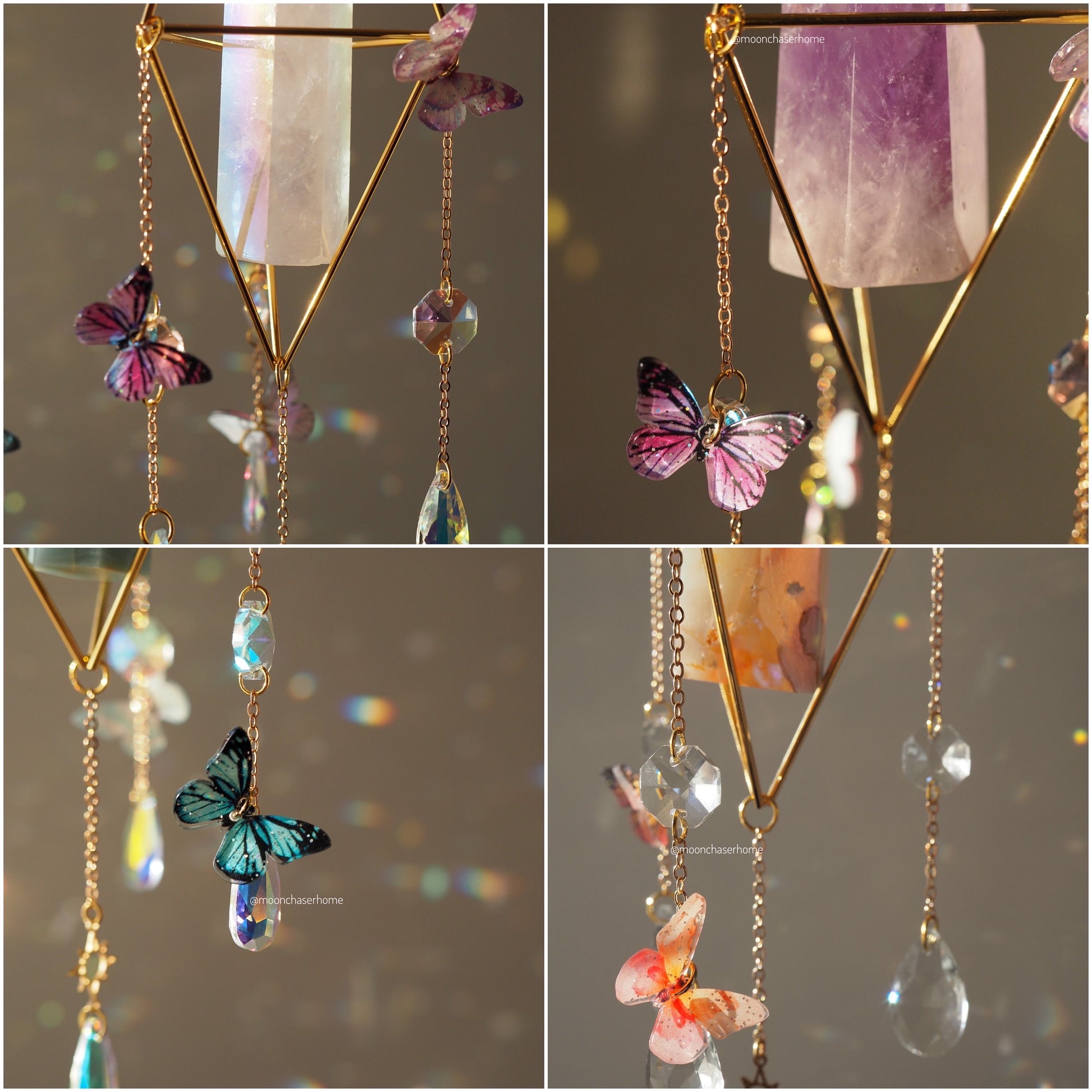 Mila- Butterfly crystal suncatcher, Valentine's day gift for woman, crystal sun catcher, gift for her, suncatcher, gemstones