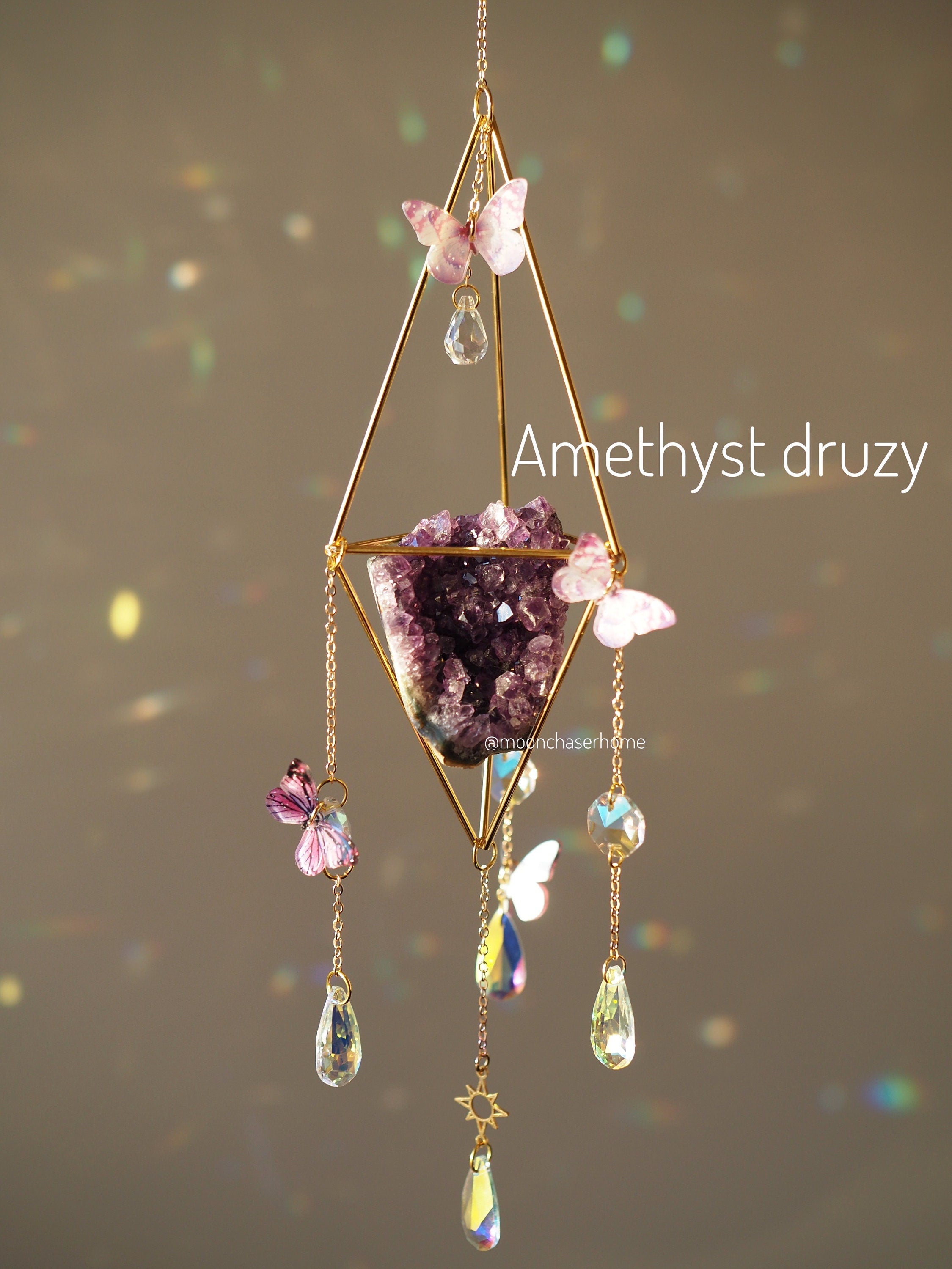 Amethyst on sale moon druzy Suncatcher