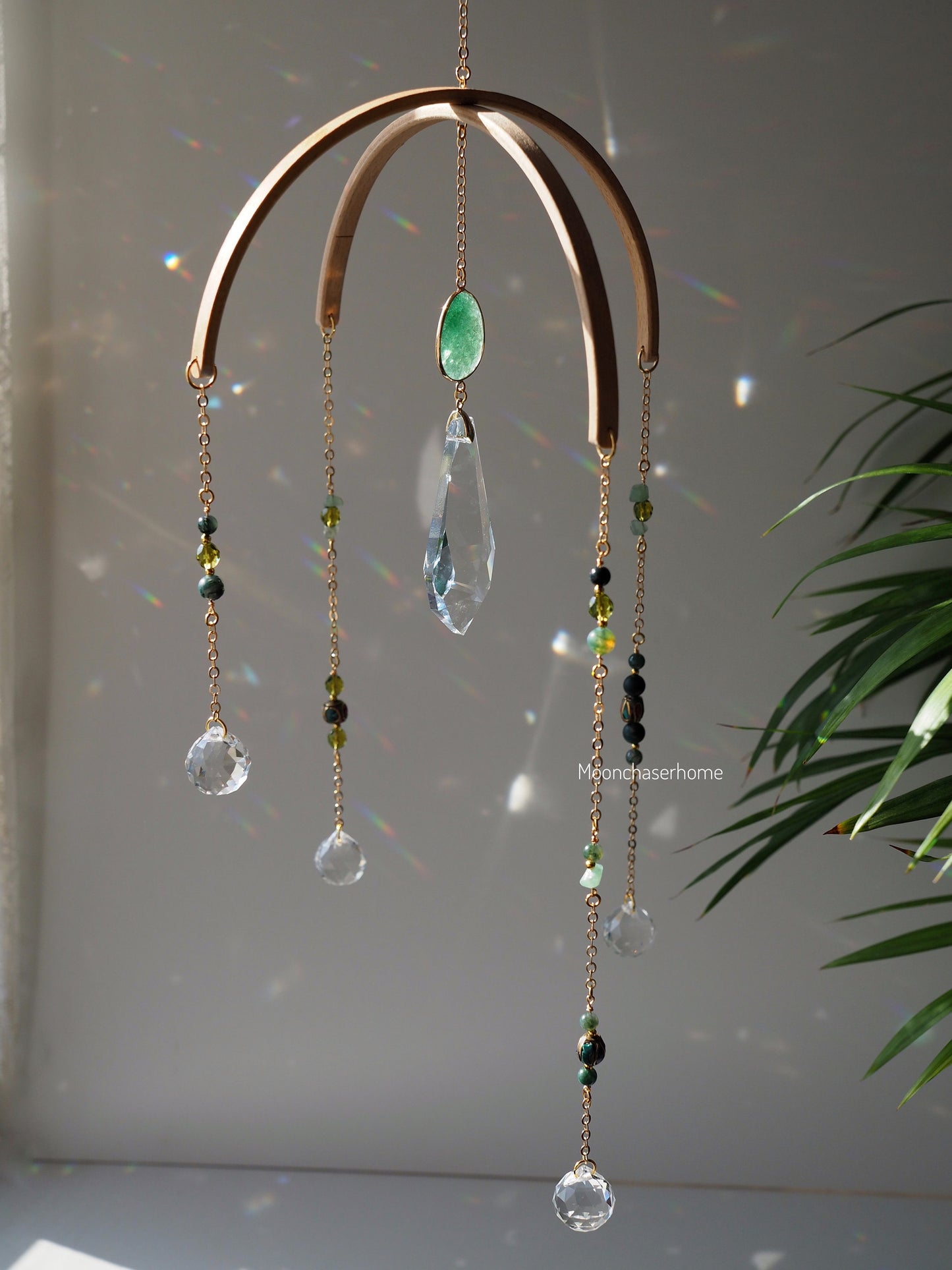 Suncatcher crystal mobile -Nadia - green aventurine hanging decor
