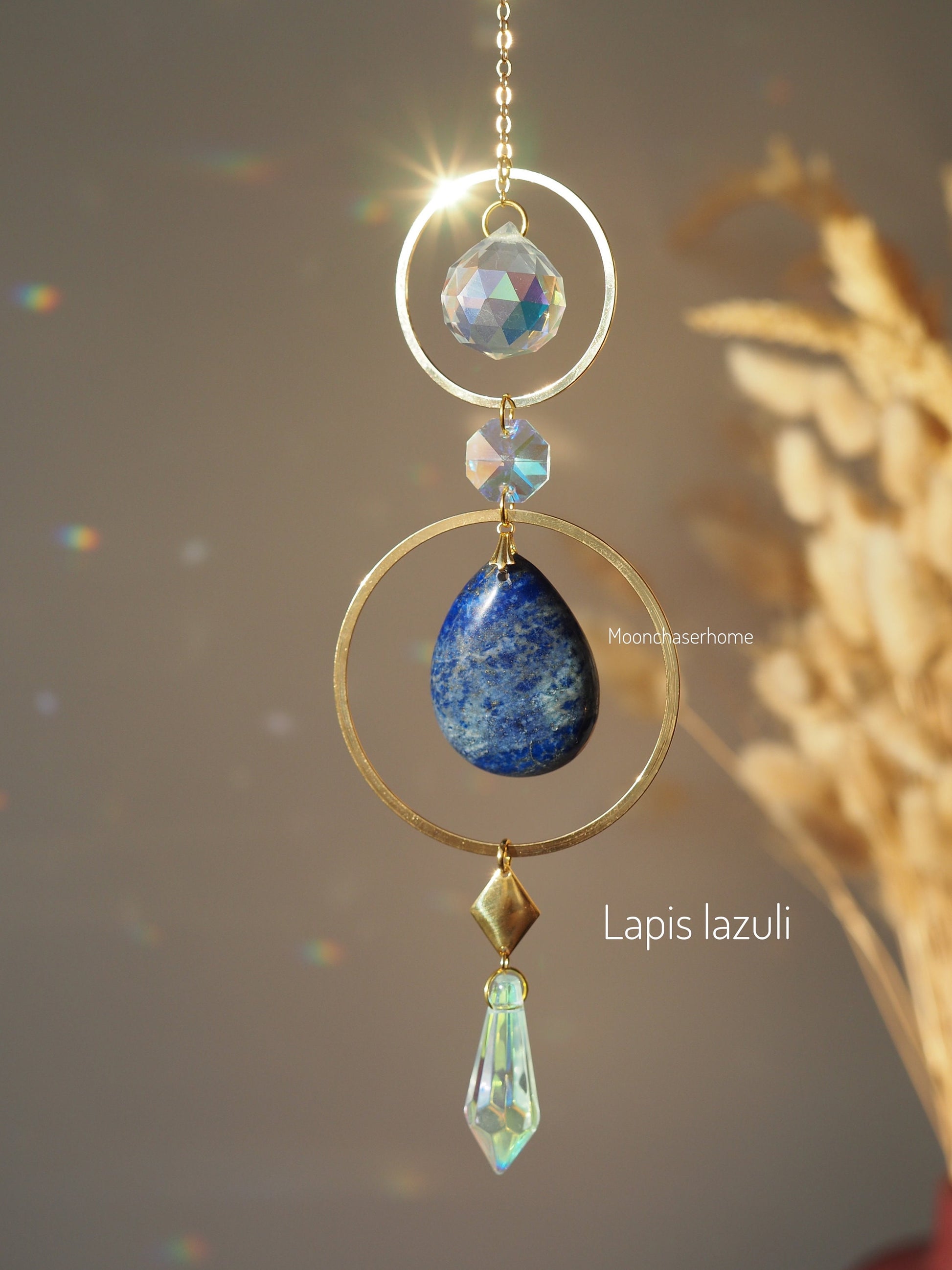 Issa suncatcher, natural crystal car charm, special gift
